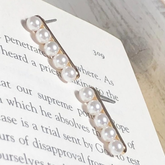 Alquimia Jewelry - STATEMENT PEARL BAR gold  STUDS